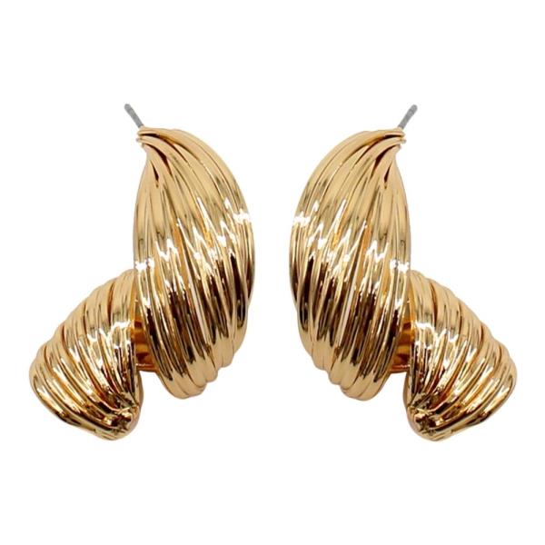 METAL SWIRL POST EARRING