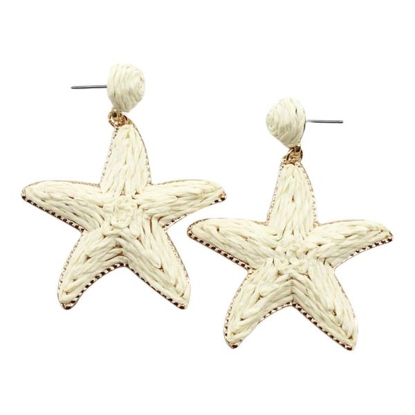 RAFFIA STAR DANGLE EARRING