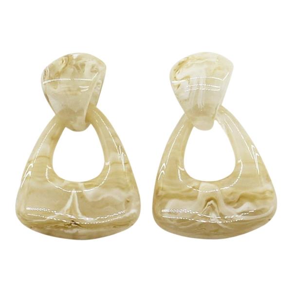 MARBLING RESIN TRIANGLE DANGLE EARRING