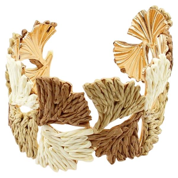 RAFFIA LEAF CUFF BRACELET