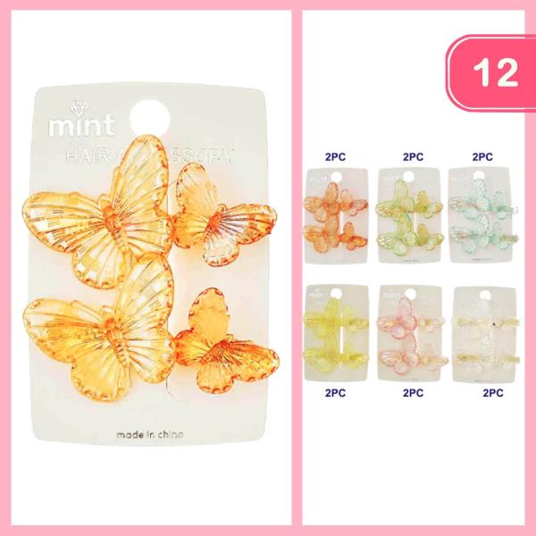 BUTTERFLY HAIR CLAW CLIP (12 UNITS)