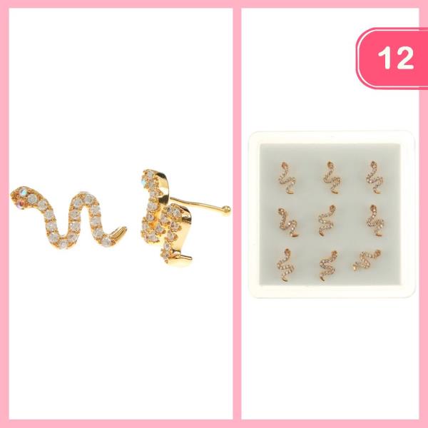 RHINESTONE SNAKE EARRING (12 UNITS)