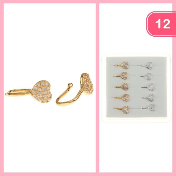 RHINESTONE HEART EARRING (12 UNITS)