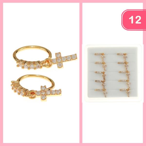 RHINESTONE CROSS EARRING (12 UNITS)