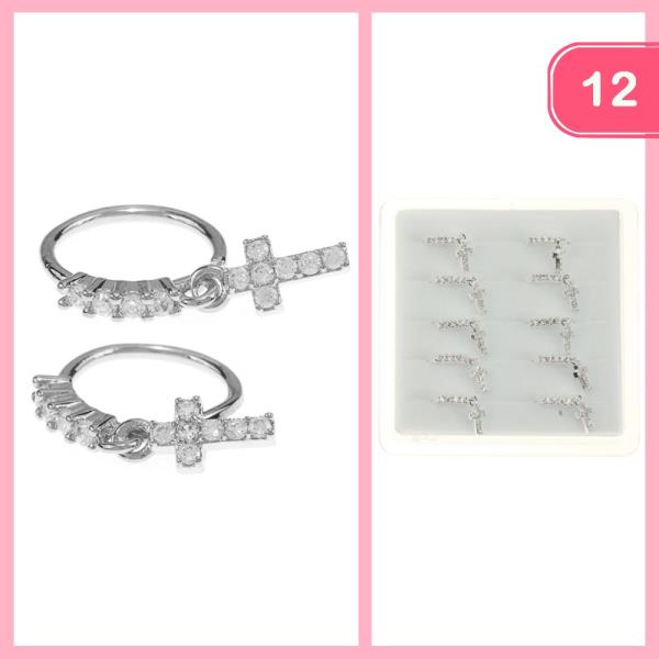 RHINESTONE CROSS EARRING (12 UNITS)