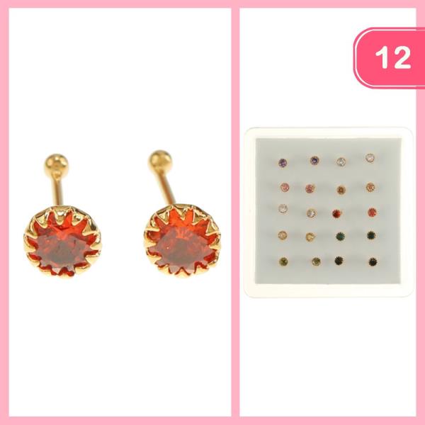 RHINESTONE POST EARRING (12 UNITS)