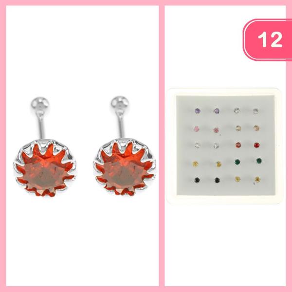 RHINESTONE POST EARRING (12 UNITS)