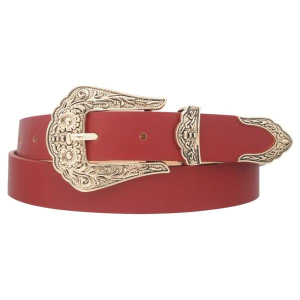 SCALLOPED FLORA WESTERN BUCKLE BELT