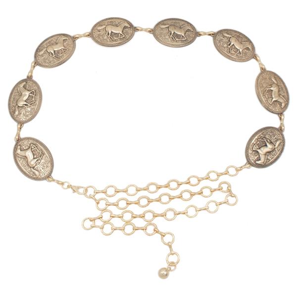 RUNNING HORSE CONCHO WESTERN CHAIN BELT