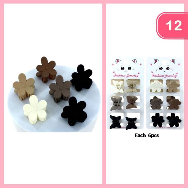 FLOWER MINI HAIR CLAW CLIP (12 UNITS)