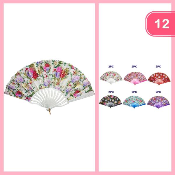 FLOWER HAND FAN (12 UNITS)