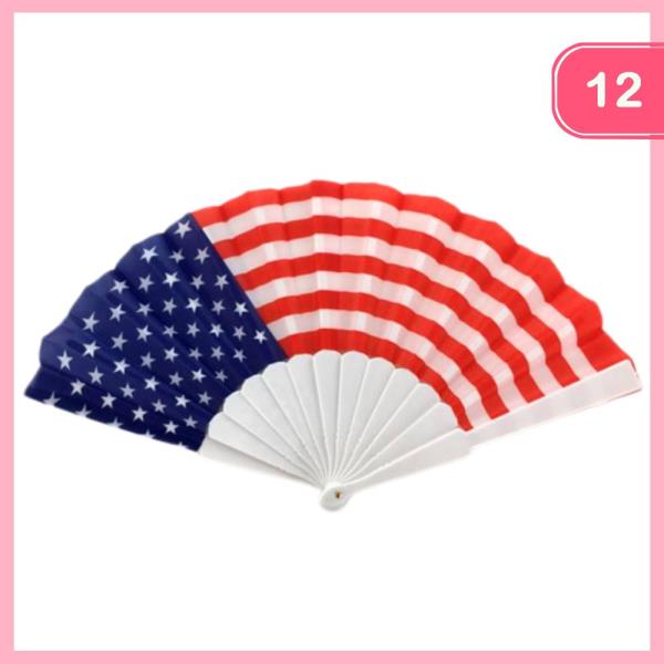 AMERICAN FLAG HAND FAN (12 UNITS)