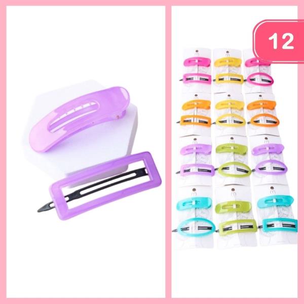 JELLY GEOMETRIC CLIP SET (12 UNITS)