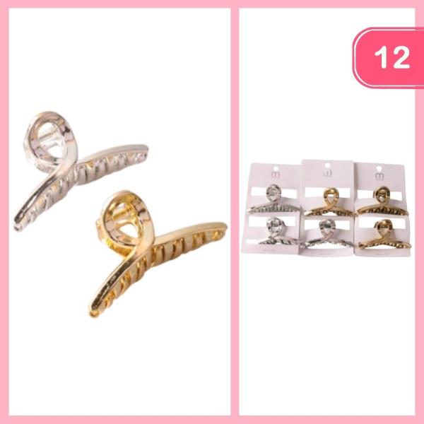 DUAL METALLIC LOOP CLAW CLIP (12 UNITS)
