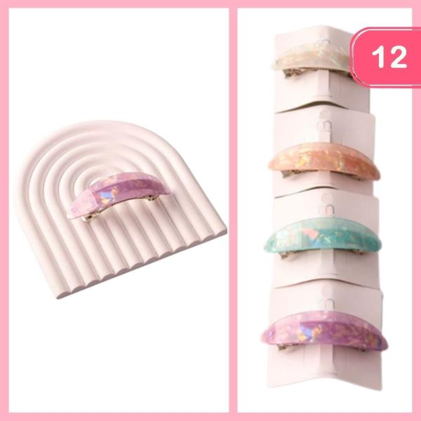 AB ACETATE OVAL BARRETTES (12 UNITS)