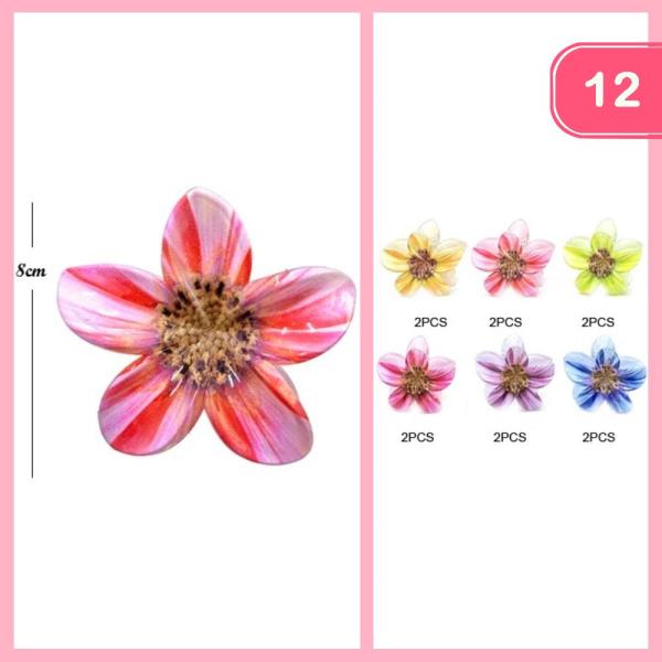 FLOWER HAIR CLAW CLIP (12 UNITS)