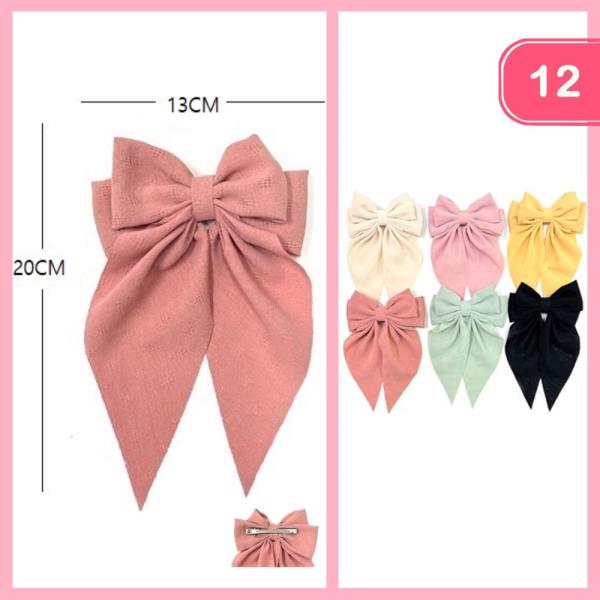 LONG TAIL HAIR BOW PIN (12 UNITS)
