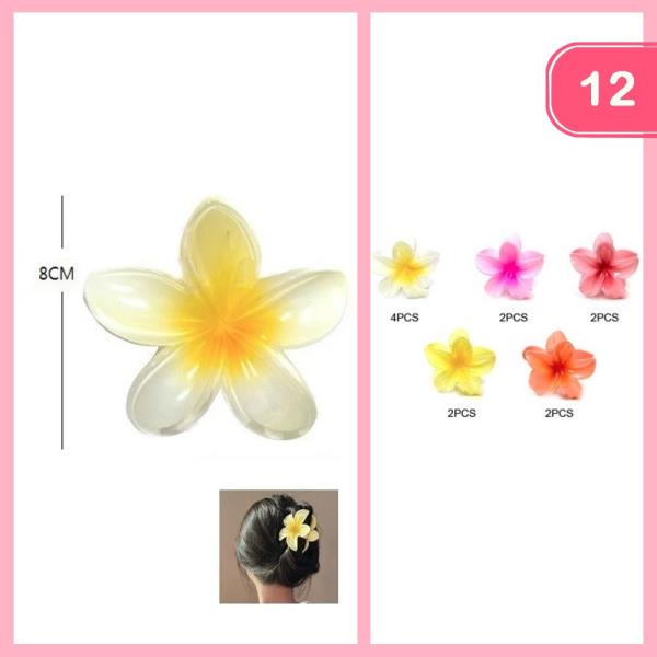 HAWAII FLOWER HAIR CLAW CLIP (12 UNITS)