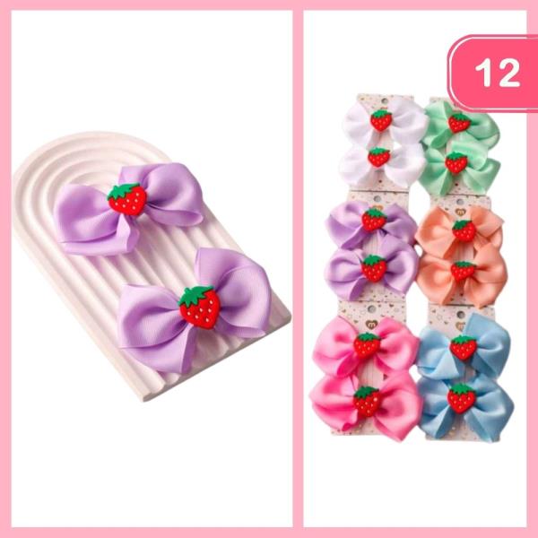 STRAWBERRY WING BOW CLIP (12 UNITS)