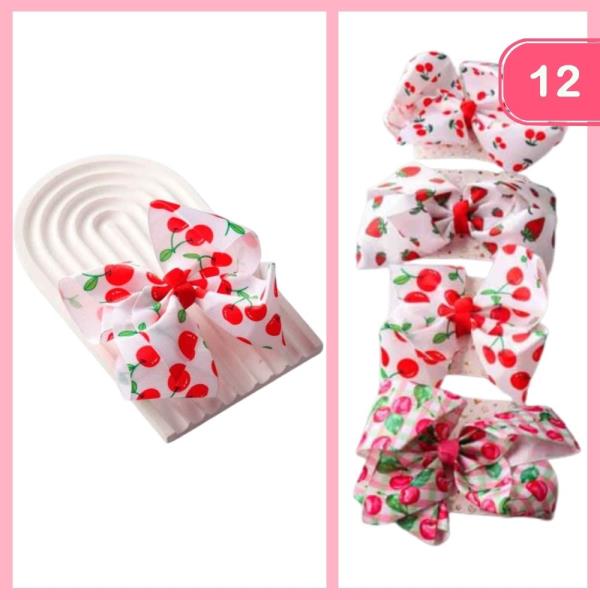 FRUIT PRIN HAIR BOW (12 UNITS)