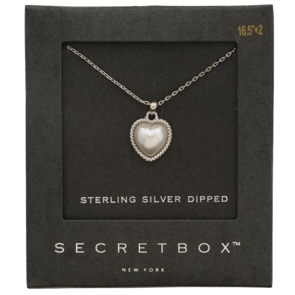 SECRET BOX 14K GOLD PEARL HEART PENDANT NECKLACE