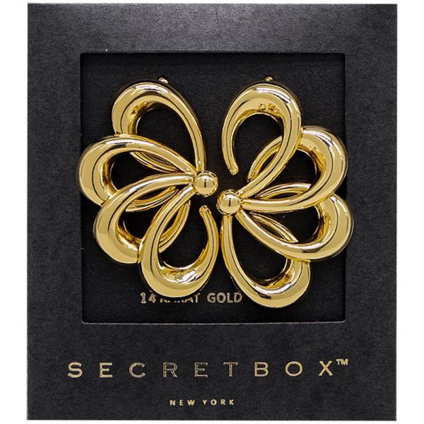 SECRET BOX 14K GOLD DIPPED FLOWER POST EARRING