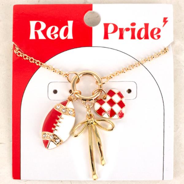 FOOTBALL GAME DAY MULTI CHARM NECKLACE