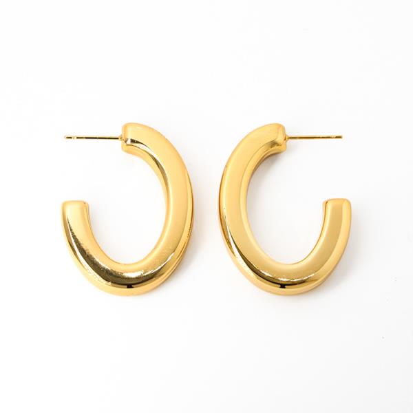 SECRET BOX OVAL C HOOP EARRING