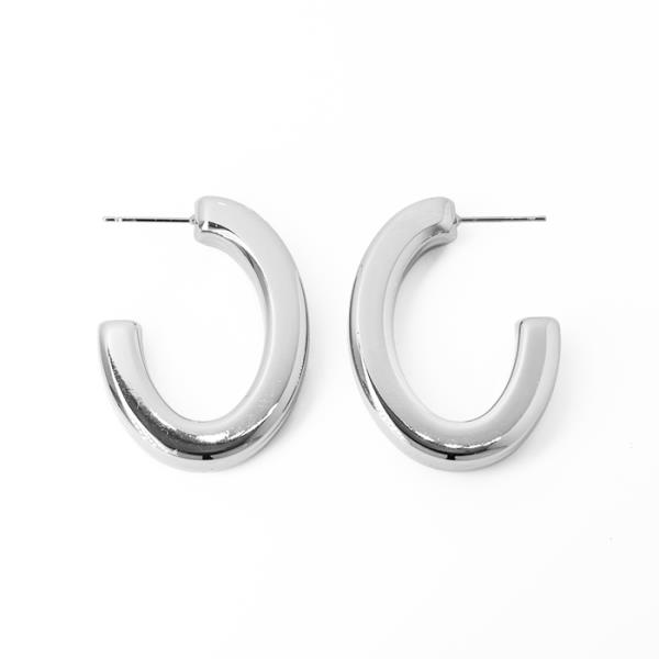 SECRET BOX OVAL C HOOP EARRING