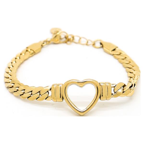 SECRET BOX HEART CHARM METAL CHAIN BRACELET