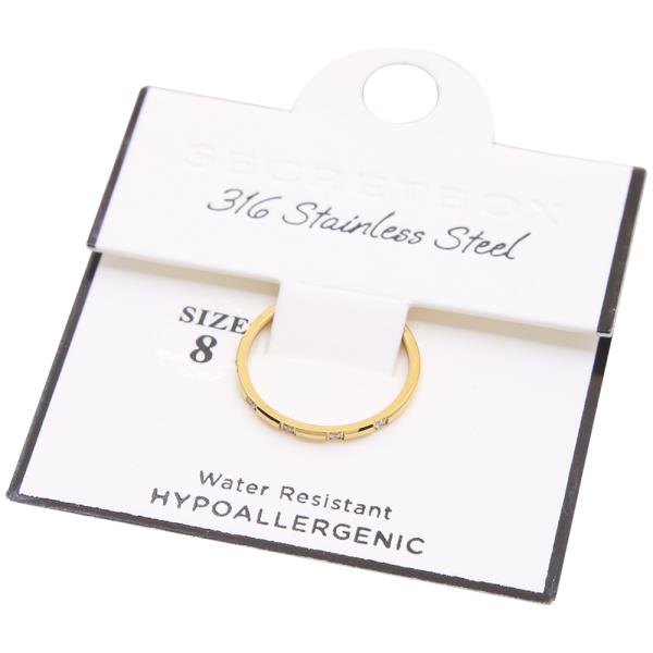 SECRET BOX 316 STAINLESS STONE RING