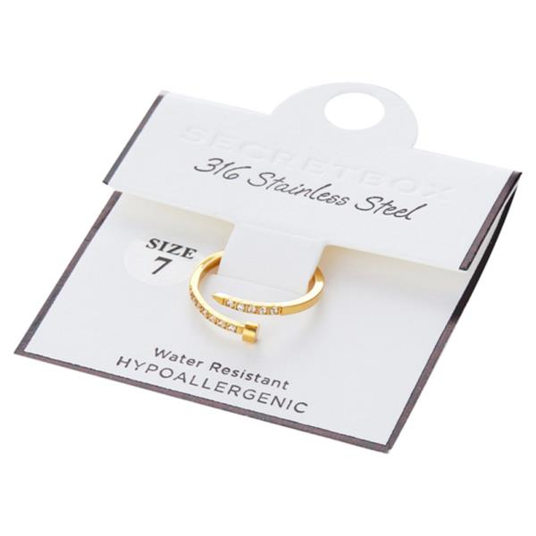 SECRET BOX 316 STAINLESS STONE NAIL RING