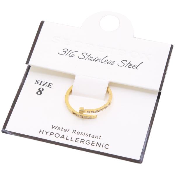 SECRET BOX 316 STAINLESS STONE NAIL RING