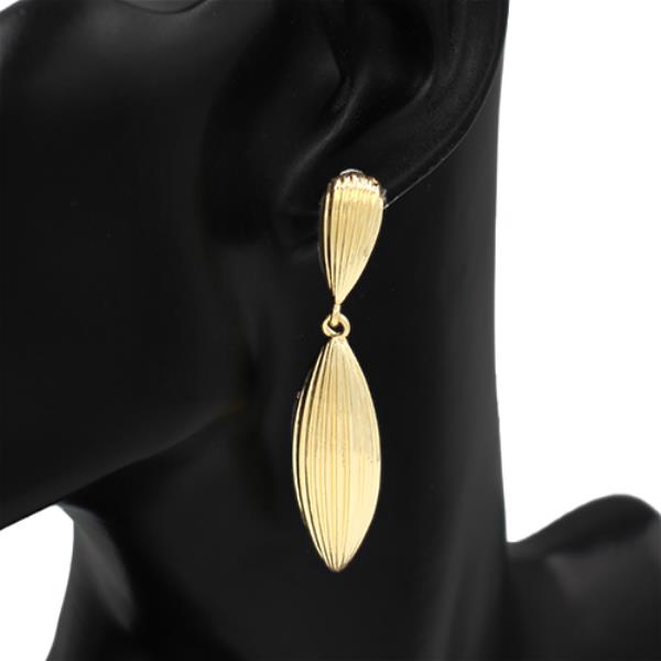 TEXTURED METAL DOUBLE TEARDROP DANGLE EARRING