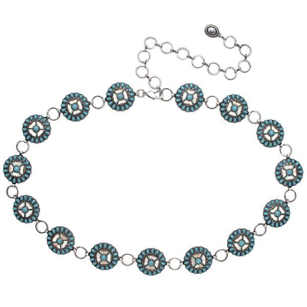 WESTERN STYLE TQ STONE CHAIN BELT