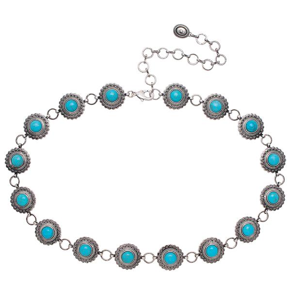WESTERN STYLE TQ STONE CHAIN BELT