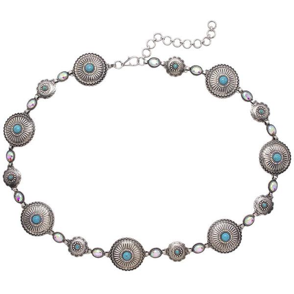 WESTERN STYLE TQ STONE CHAIN BELT