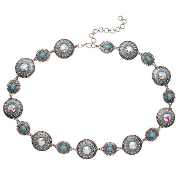 WESTERN STYLE TQ STONE CHAIN BELT