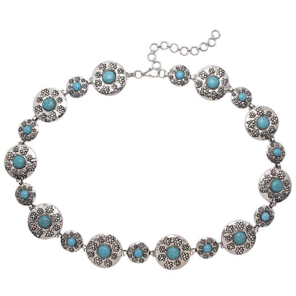 WESTERN STYLE TQ STONE CHAIN BELT