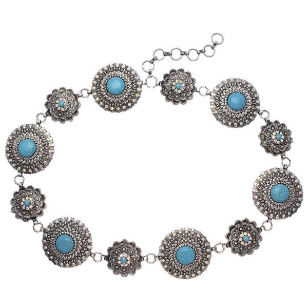 WESTERN STYLE TQ STONE CHAIN BELT