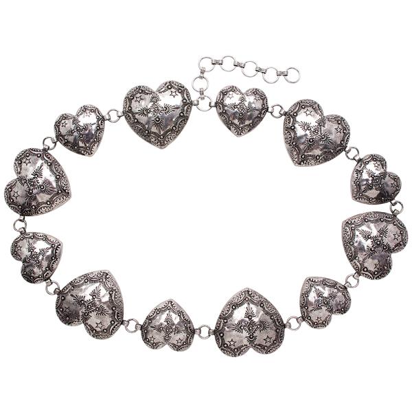 WESTERN STYLE HEART CHAIN BELT