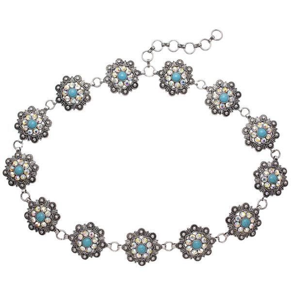 WESTERN STYLE TQ STONE CHAIN BELT