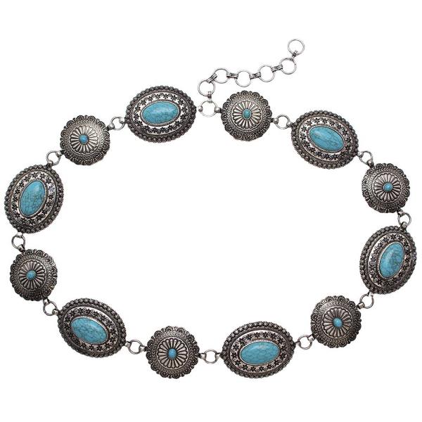 WESTERN STYLE TQ STONE CHAIN BELT