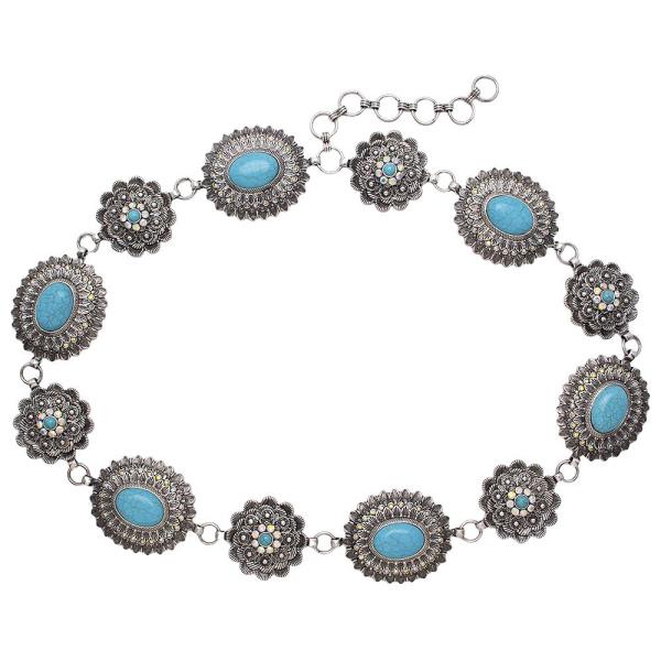 WESTERN STYLE TQ STONE CHAIN BELT