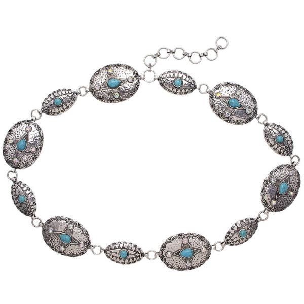 WESTERN STYLE TQ STONE CHAIN BELT