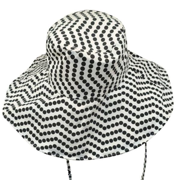 POLKA DOT PATTERN SUMMER BUCKET HAT WITH STRAP