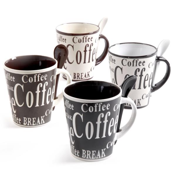 MR DOLCE CAFE 8 PC CERAMIC CUP & SPOON SET