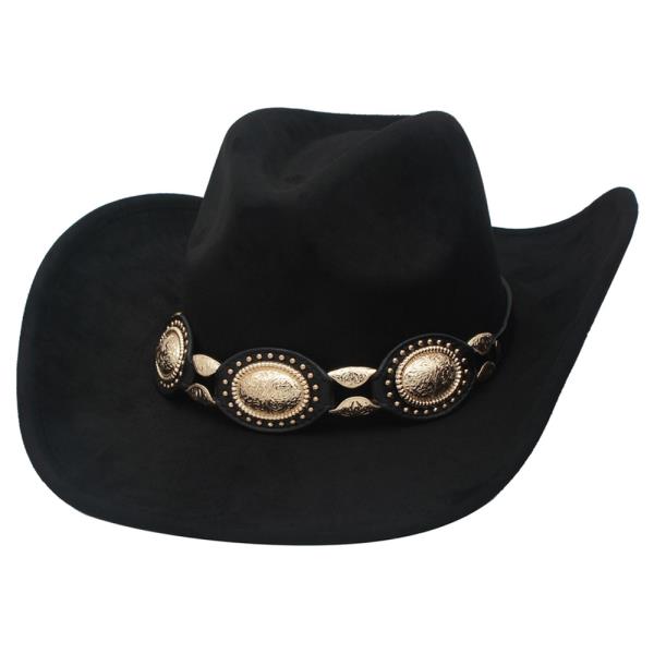CONCHO LINK BANDED PINCH FRONT COWBOY HAT