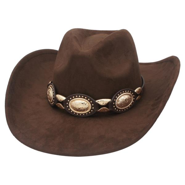 CONCHO LINK BANDED PINCH FRONT COWBOY HAT
