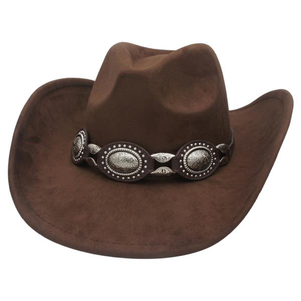CONCHO LINK BANDED PINCH FRONT COWBOY HAT